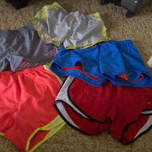 Nike running shorts set of 5 great condition!